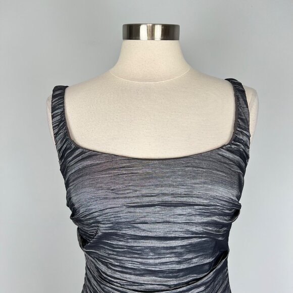 Nicole Miller Womens Gray Sleeveless Ruched Cocktail Dress Bodycon size 12 - Picture 2 of 12